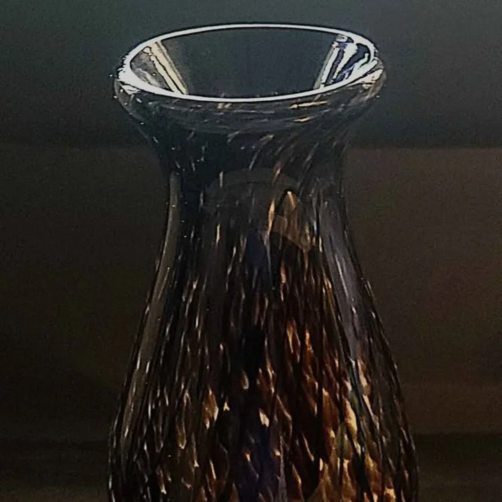 Vase, Vinci by Dynasty Gallery, Brown Black Cased Art Glass